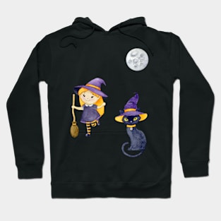 Halloween Witch Cat Hoodie